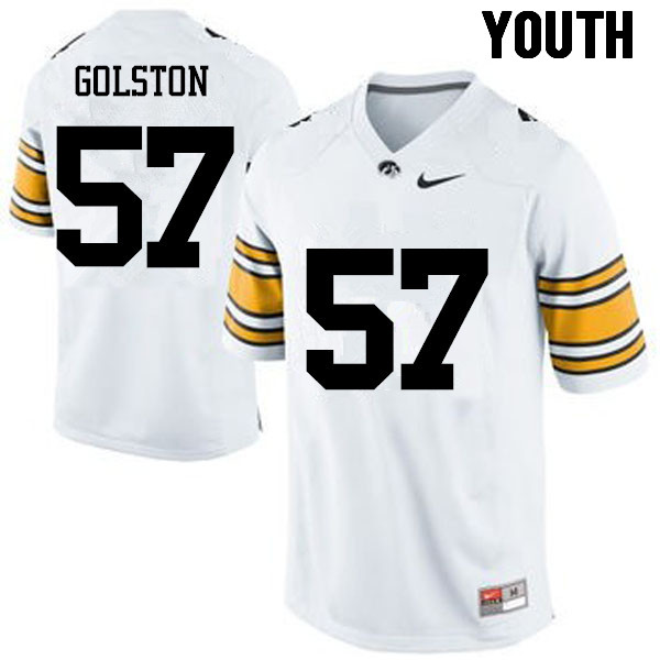 Youth Iowa Hawkeyes #57 Chauncey Golston College Football Jerseys-White - Click Image to Close